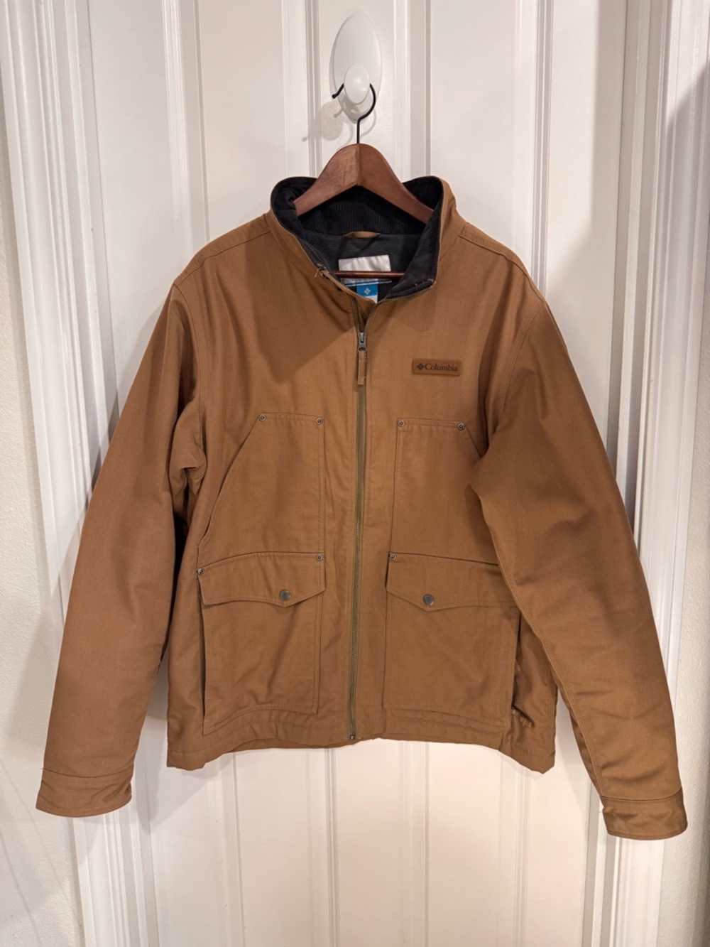 Columbia Brown Canvas Field Jacket with Contrast Collar
